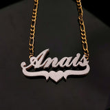 Personalized Name Necklace with Heart Chain