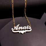 Personalized Name Necklace with Heart Chain