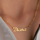 Personalized Name Necklace Stainless Steel Letter Pendant Chain