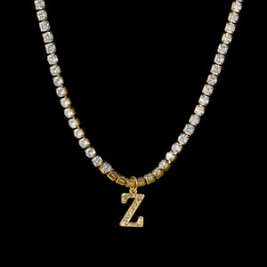 Personalized Stainless Steel Letter Diamond Rhinestone Necklace for Women