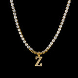 Personalized Stainless Steel Letter Diamond Rhinestone Necklace for Women
