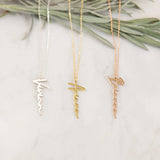 Personalized Vertical Name Necklace-Cursive Name Necklace-Personalized Jewellery