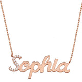 Name Necklace Personalized Stainless Steel Diamond Pendant