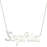 Name Necklace Personalized Stainless Steel Diamond Pendant