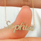 Name Necklace Personalized Stainless Steel Diamond Pendant