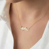 Name Necklace Personalized Stainless Steel Diamond Pendant