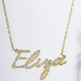 Diamond Letters Name Necklace Stainless Steel Pendant