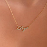 Diamond Letters Name Necklace Stainless Steel Pendant