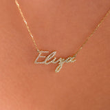 Diamond Letters Name Necklace Stainless Steel Pendant