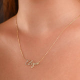 Diamond Letters Name Necklace Stainless Steel Pendant