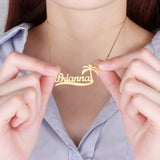 Coconut Tree Name Necklace for Women Summer Jewelry