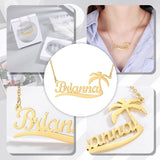 Coconut Tree Name Necklace for Women Summer Jewelry