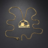 Football Stainless Steel Chain Necklace Boy's Gift