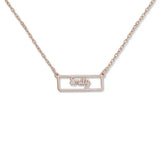 Square Name Necklace - Hand Jewelry Minimal Line Art Personalized