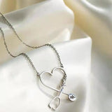 Stainless Steel Choker Name Necklace with Heart Stethoscope