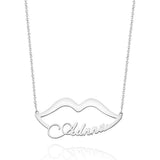 Name Necklace Stainless Steel Choker Personalized Sexy Lip Name Pendant Necklace