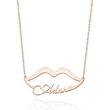 Name Necklace Stainless Steel Choker Personalized Sexy Lip Name Pendant Necklace