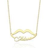 Name Necklace Stainless Steel Choker Personalized Sexy Lip Name Pendant Necklace