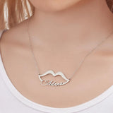 Name Necklace Stainless Steel Choker Personalized Sexy Lip Name Pendant Necklace
