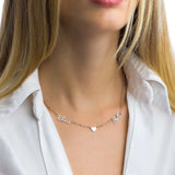 Personalized Two Name Necklace with Heart Pendant