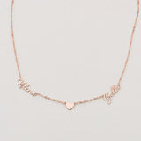 Personalized Two Name Necklace with Heart Pendant