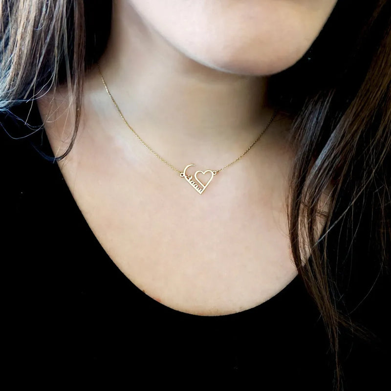 Heart NamePlate Pendant Personalized Name Necklace for Women