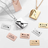 Name Necklace Stainless Steel Envelope Letter Pendant Choker