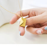 Name Necklace Stainless Steel Envelope Letter Pendant Choker