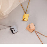 Name Necklace Stainless Steel Envelope Letter Pendant Choker