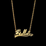 Personalized Name Necklace Butterfly Wings Stainless Steel Pendant for Women