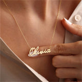 Name Necklace Stainless Steel Nameplate for Women Personalized Letter Pendant