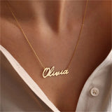 Name Necklace Stainless Steel Nameplate for Women Personalized Letter Pendant