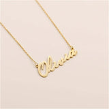 Name Necklace Stainless Steel Nameplate for Women Personalized Letter Pendant