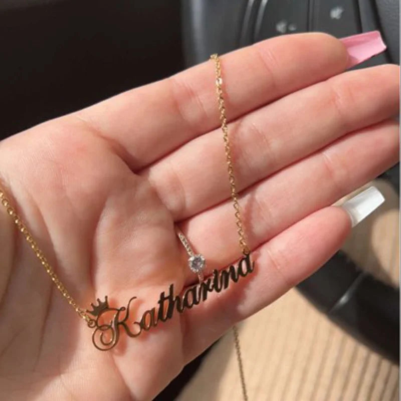 Name Necklace Stainless Steel Personalized Jewelry Pendant For Women Men Birthda