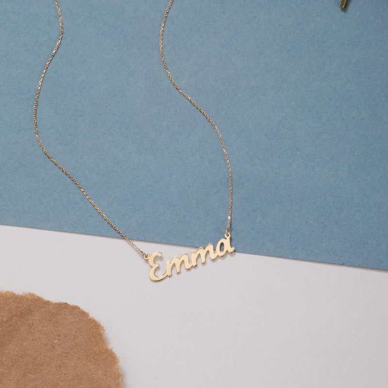 Personalized Stainless Steel Name Necklace, Custom Children Nameplate Necklace