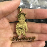Name Necklace Stainless Steel Photo Letter Necklace Hiphop Retro