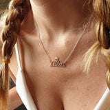 Skull Name Necklace Stainless Steel Silver Personalized Birthday Gift