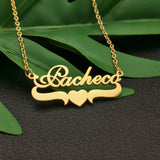 Custom Heart Name Necklace, Personalized Pendant
