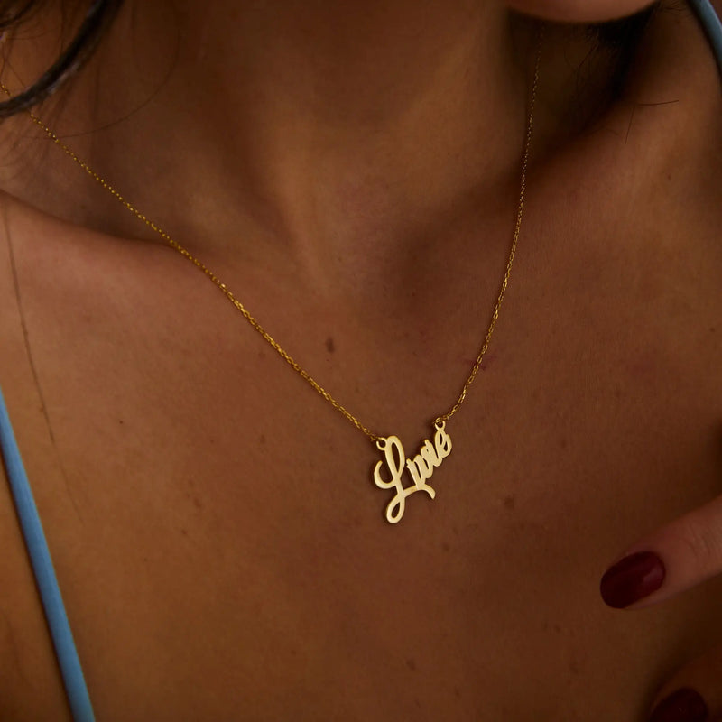 Custom Name Necklace, Valentines Gift, Personalized Nameplate Necklace