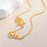 Personalized Name Necklace with Birth Flower Pendant