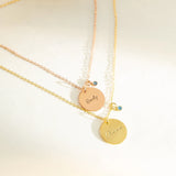Personalized Birthstone Name Necklace Stainless Steel Birthday Gift