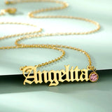 Personalized Birthstone Name Necklace for Women