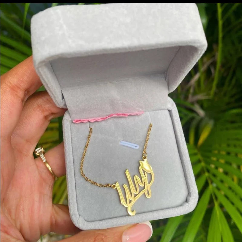 Personalized Name Necklace With Butterfly Stainless Steel Chain