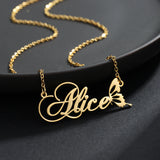 Butterfly Name Necklace Personalized Stainless Steel Nameplate Name Chain