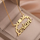 Personalized Butterfly Name Necklace in 18K Plated Pendant