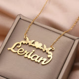 Personalized Butterfly Name Necklace in 18K Plated Pendant