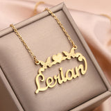 Personalized Butterfly Name Necklace in 18K Plated Pendant