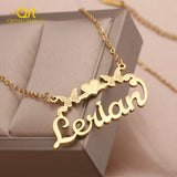 Personalized Butterfly Name Necklace in 18K Plated Pendant