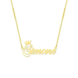 Crown Name Necklace Stainless Steel Choker Christmas Gift