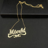 Personalized Name Necklace with Diamond Butterfly Stainless Steel Choker Pendant